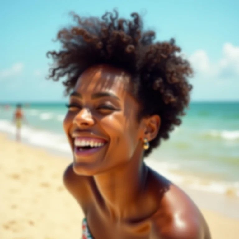 Mulher negra com cabelo cacheado curto