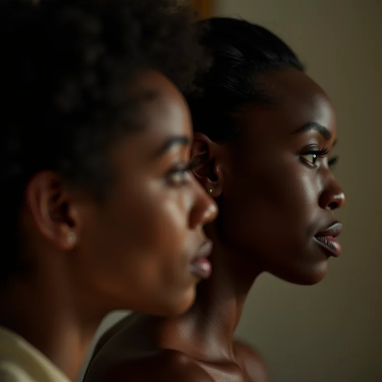 Mulher negra ouvindo atentamente outra pessoa