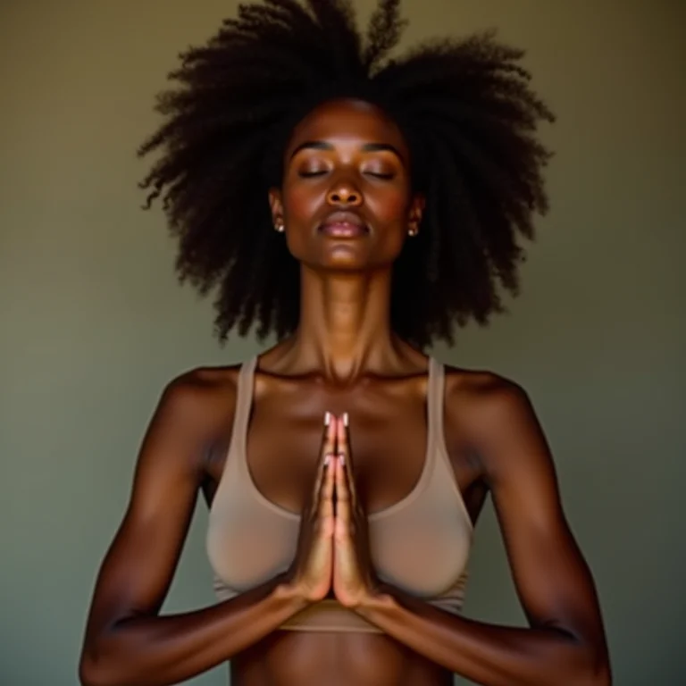 Mulher praticando respiração consciente para acalmar a mente