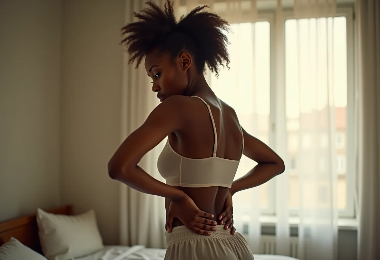 Mulher sentindo dor nas costas