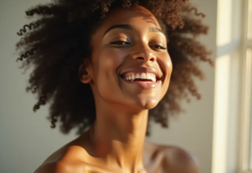 Saúde da mulher: 7 hábitos que você precisa incluir na rotina Mulher sorrindo com pele saudável e radiante