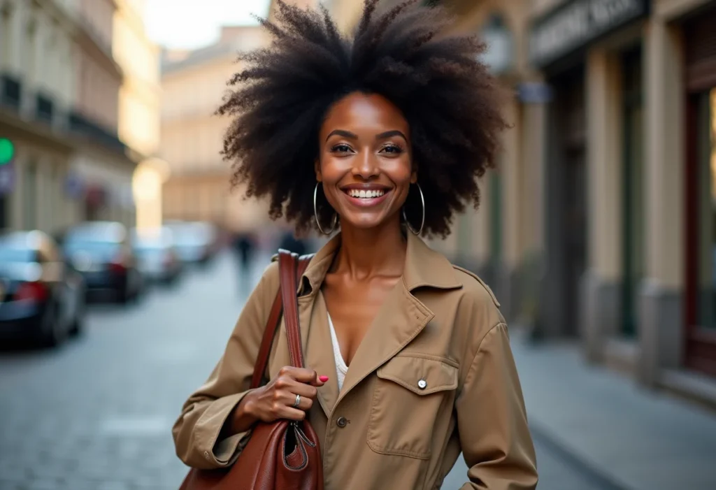 Bolsa Hobo: o modelo estiloso e confortável que você precisa ter Mulher sorrindo segurando bolsa hobo estilosa