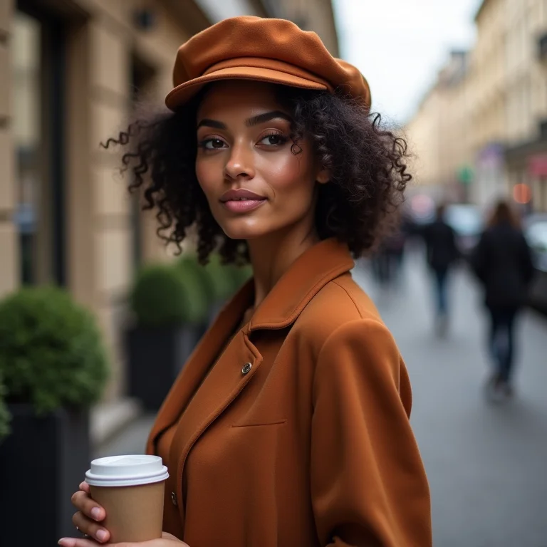 Mulher usando boina em Paris