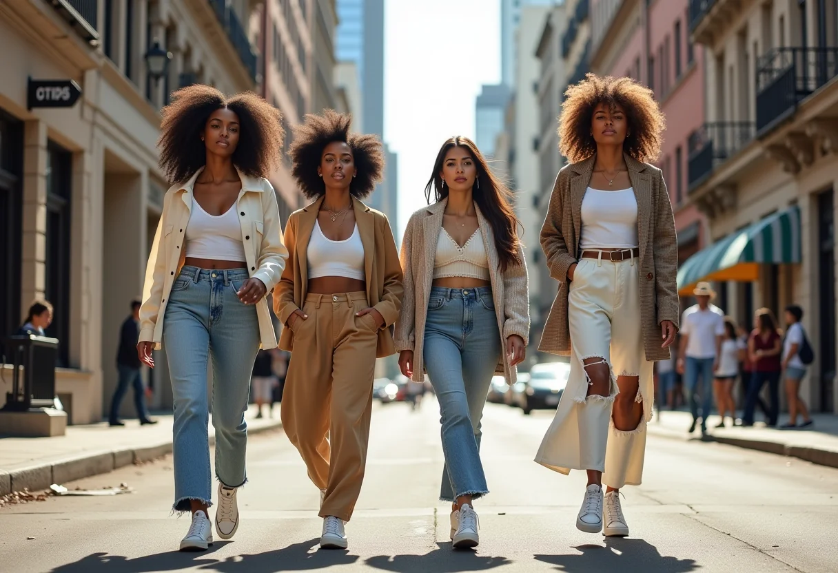 Mulheres estilosas usando All Star branco em looks urbanos