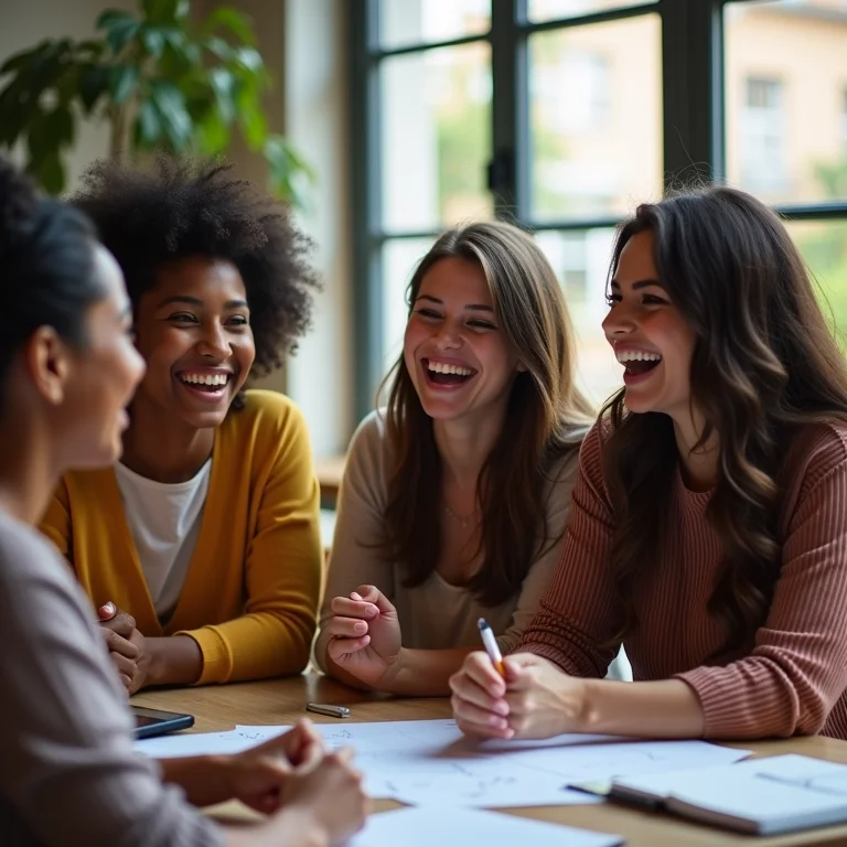 Mulheres trabalhando em equipe e cultivando amizades no horóscopo de Libra