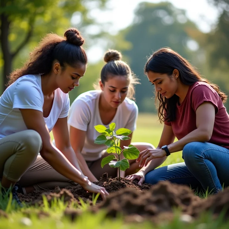 Mulheres trabalhando juntas em um projeto social