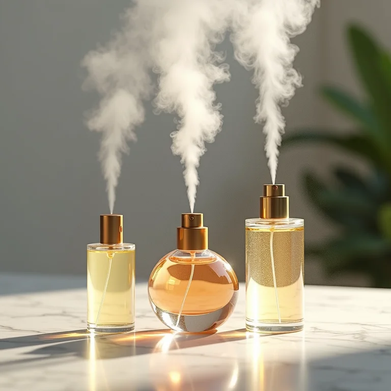 Notas de topo de um perfume.
