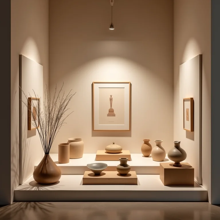 Objetos de arte iluminados por spots