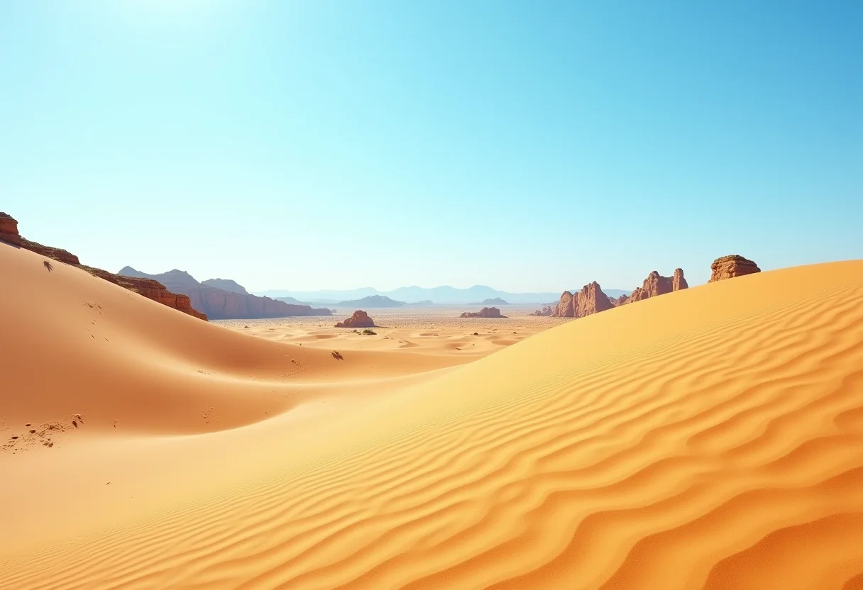 Paisagem deslumbrante do Jalapão com dunas douradas e céu azul