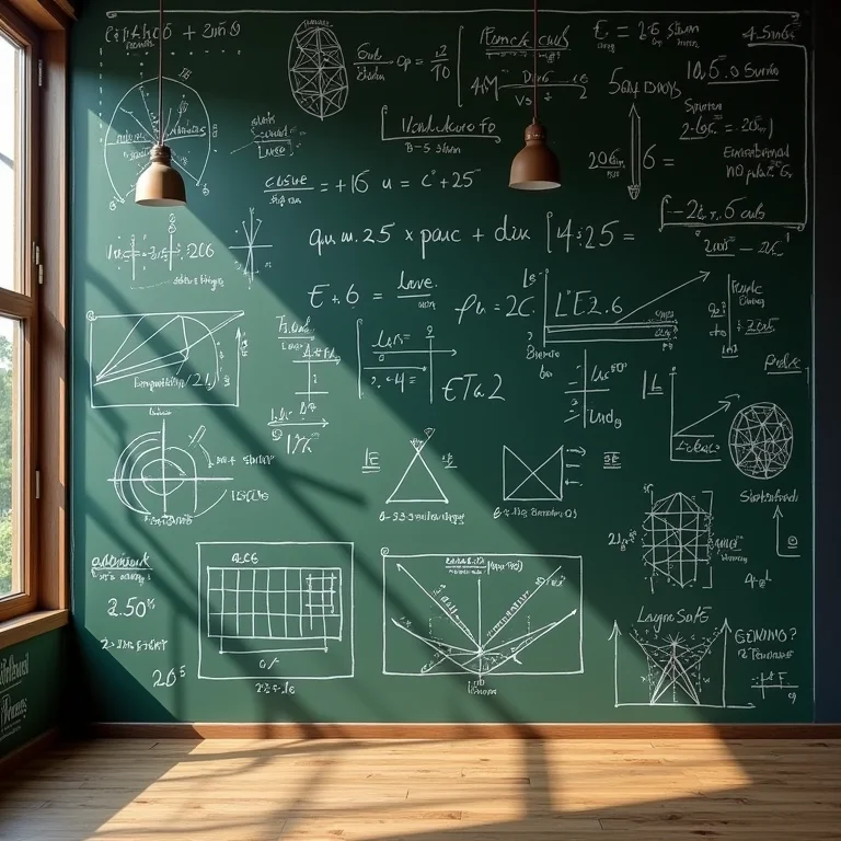 Parede lousa com desenhos educativos