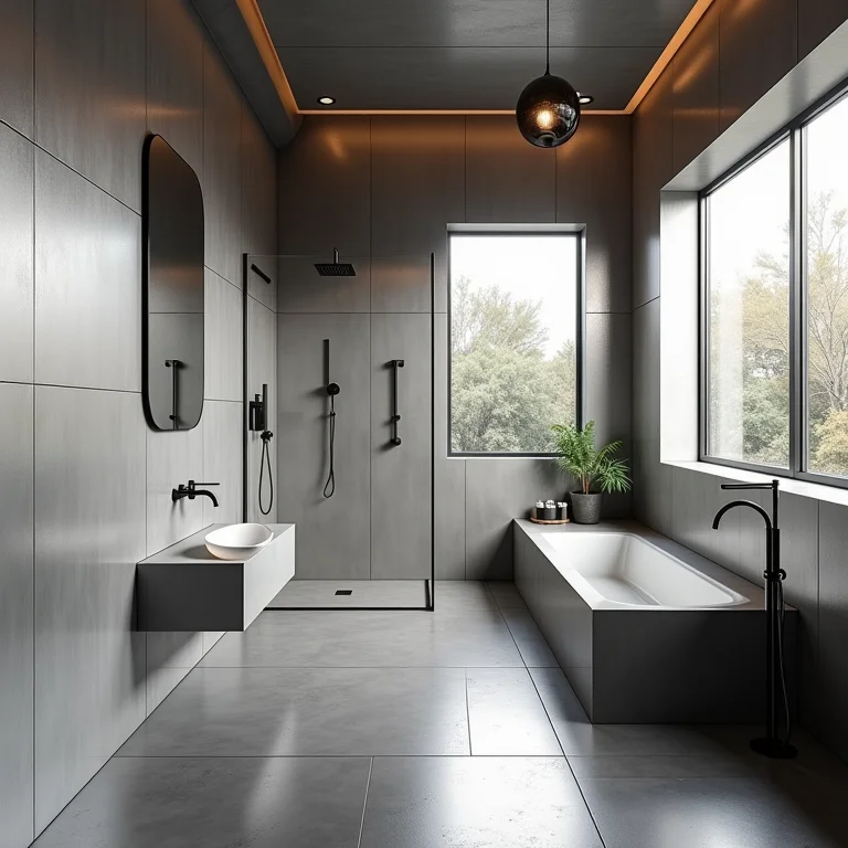 Pastilhas de aço inox no banheiro