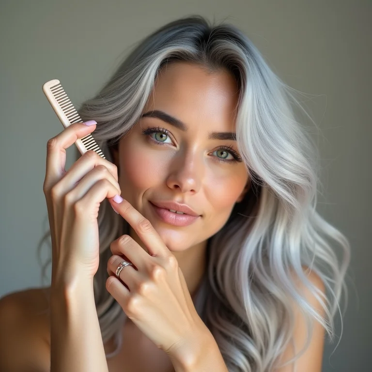 Penteando cabelo grisalho com cuidado