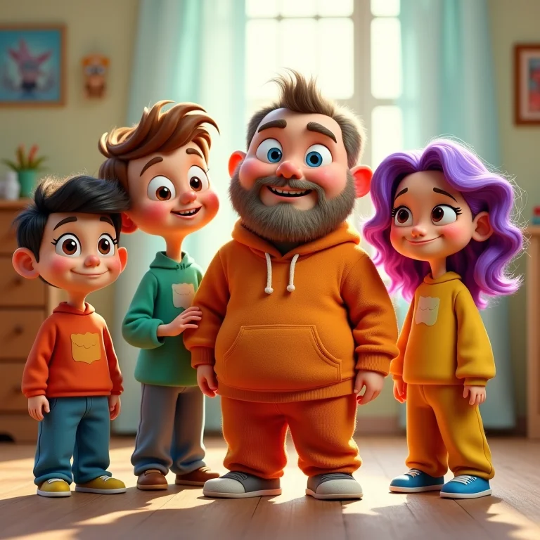 Personagens de desenhos animados coloridos e bem animados