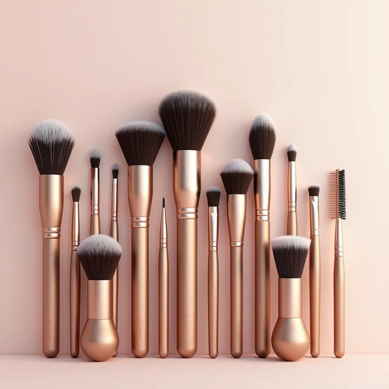 Pincéis de maquiagem de diferentes formatos e tamanhos