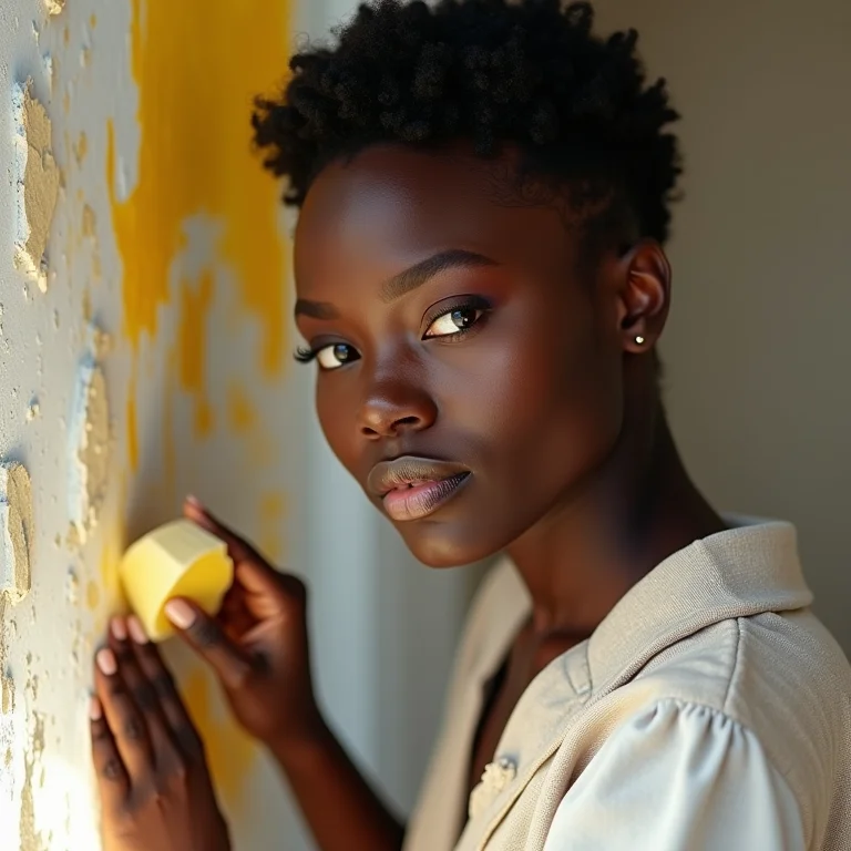 Pintura em tecido com esponja.