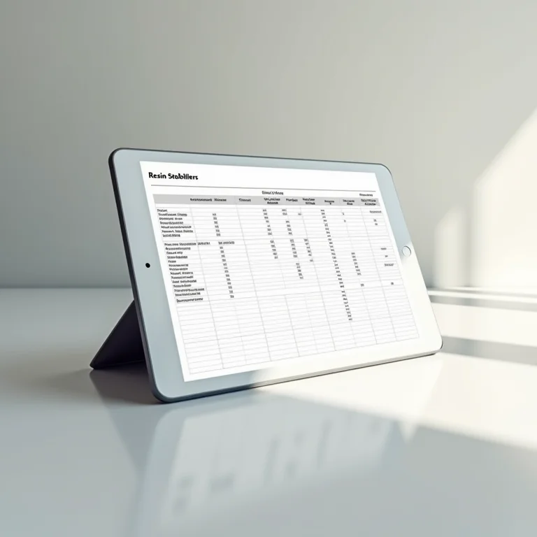Planilha resumo sobre estabilizadores de resina
