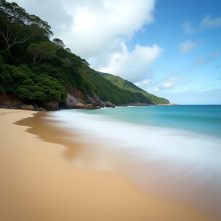 Praia de Castelhanos: natureza exuberante em Ilhabela, SP.