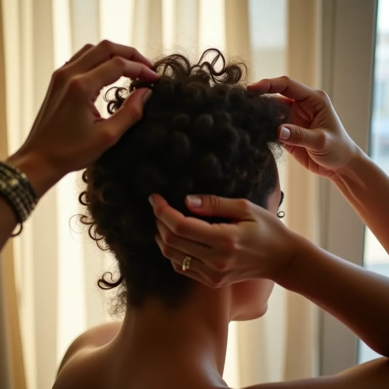 Preparação do cabelo afro para coque abacaxi