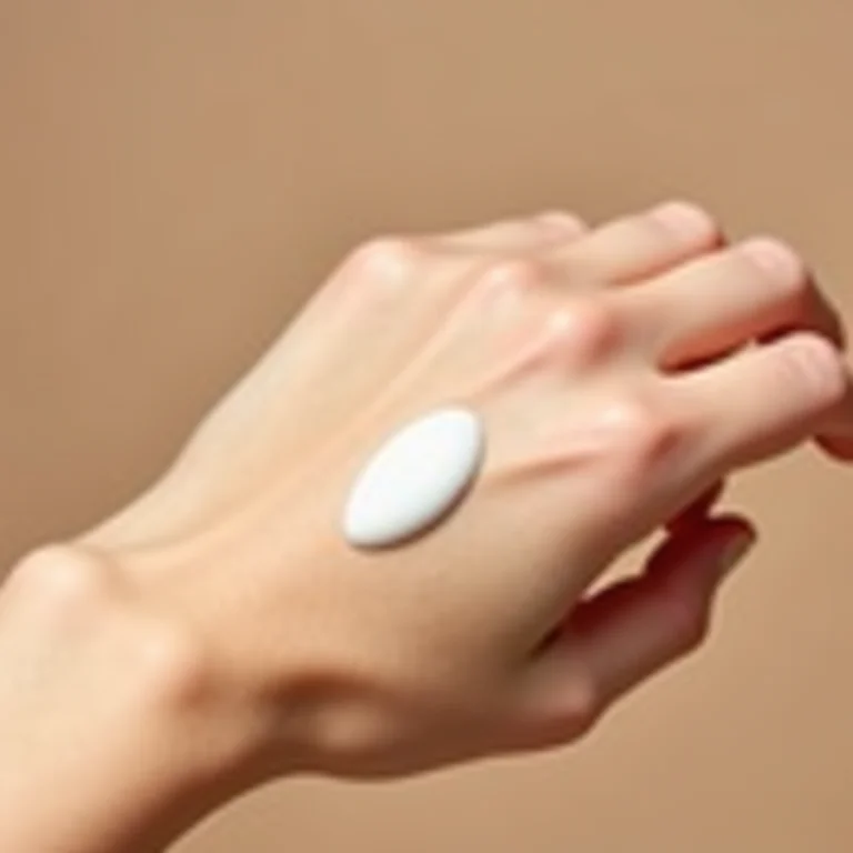 Primer facial sendo aplicado na mão