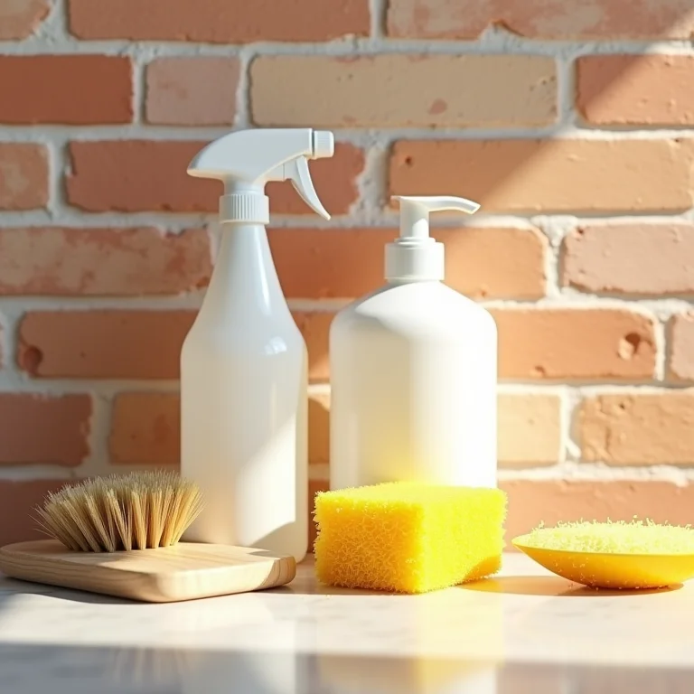 Produtos de limpeza para parede de tijolinhos