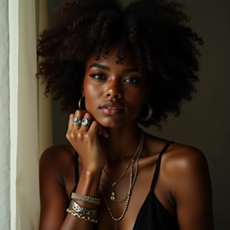 Pulseira combinada com outros acessórios