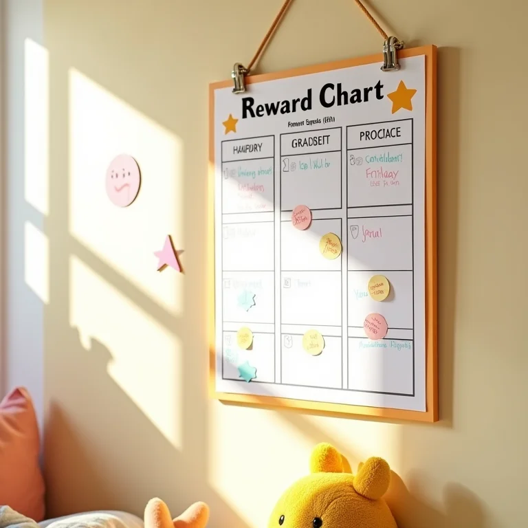 Quadro de recompensas personalizado, incentivando o bom comportamento.
