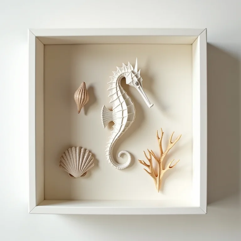 Quadros decorativos com origami 3D de animais marinhos