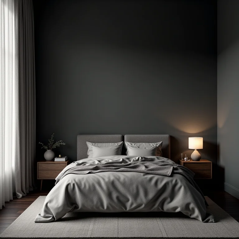Quarto cinza sem graça e monótono