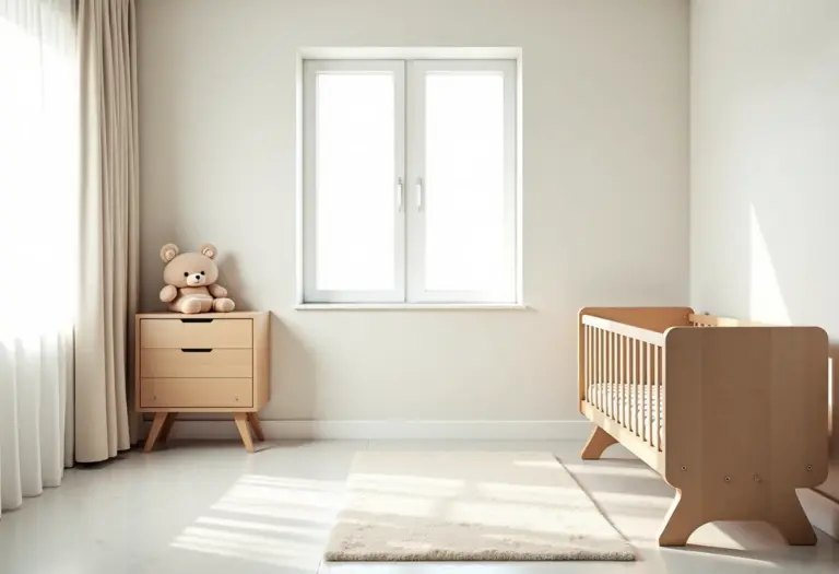 Quarto de bebê moderno com berço evolutivo