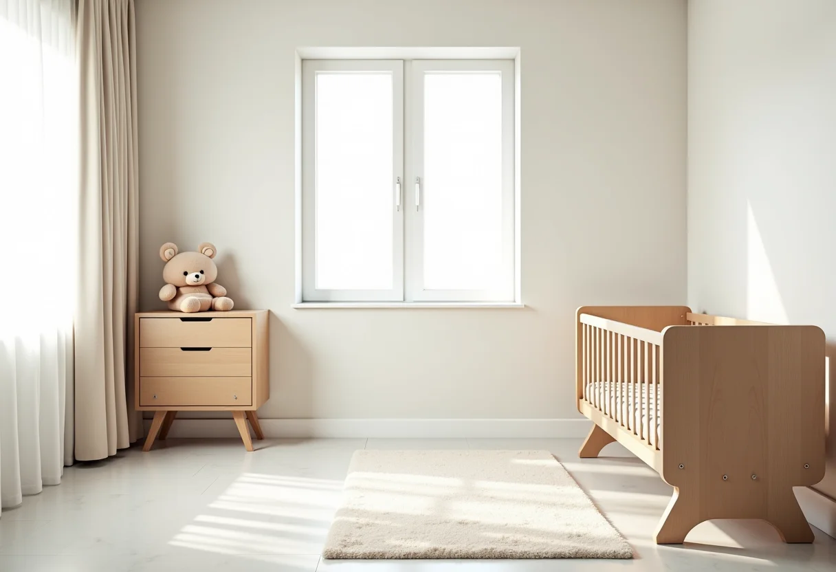 Quarto de bebê moderno com berço evolutivo