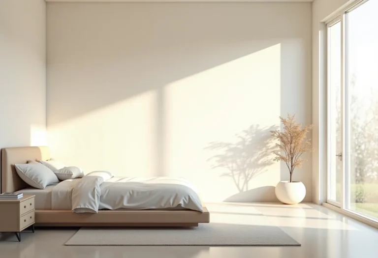 Quarto de casal pequeno, decoração clean e organizada