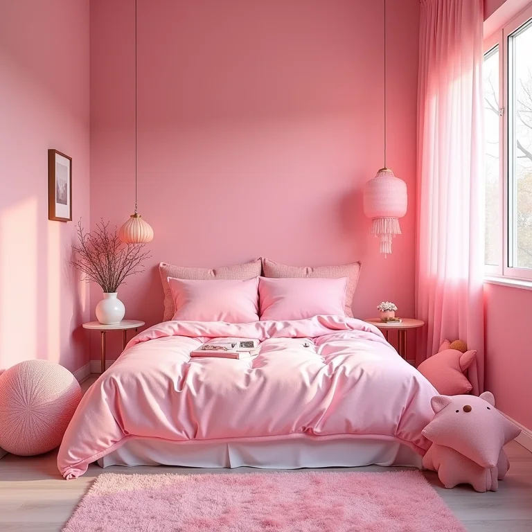 Quarto exageradamente rosa: exemplo de decoração a evitar