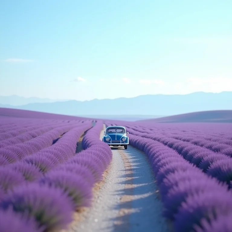 Roteiro de carro pelos campos de lavanda