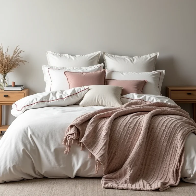 Roupa de cama texturizada e moderna em quarto de casal