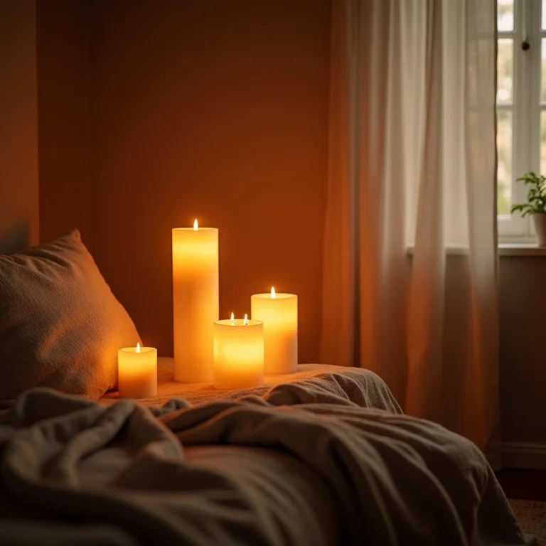 Sala de estar aconchegante com luz quente