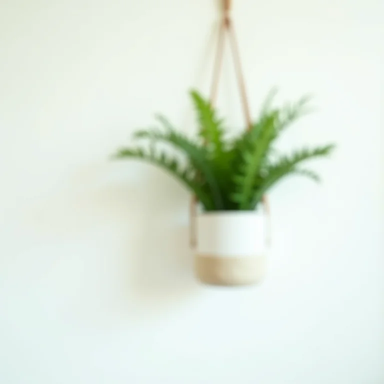 Samambaia pendente em vaso.