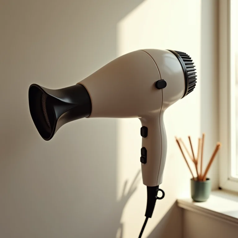 Secador de cabelo profissional com acessórios.