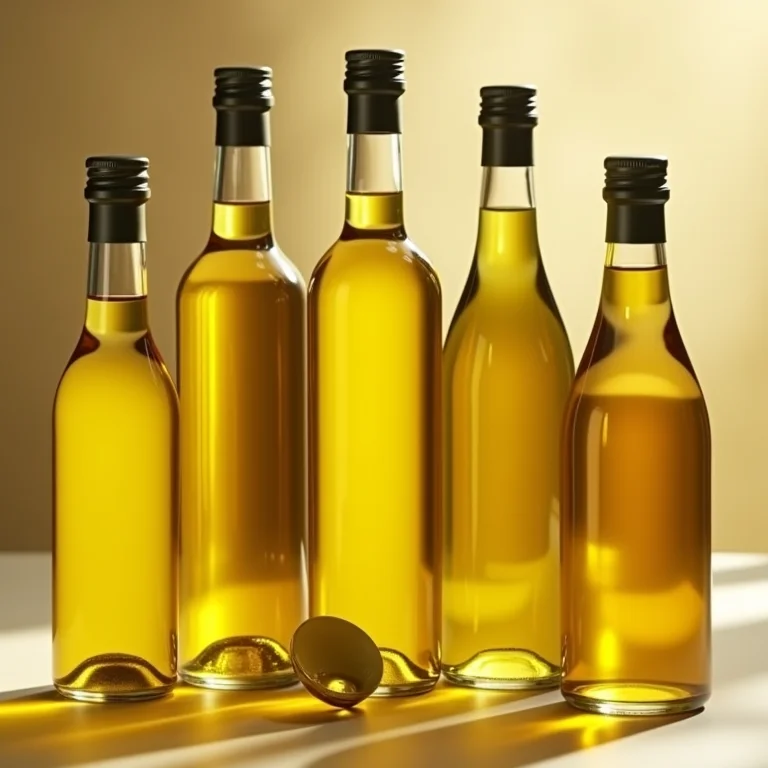 Seleção de diferentes tipos de azeite ideais para aromatização.