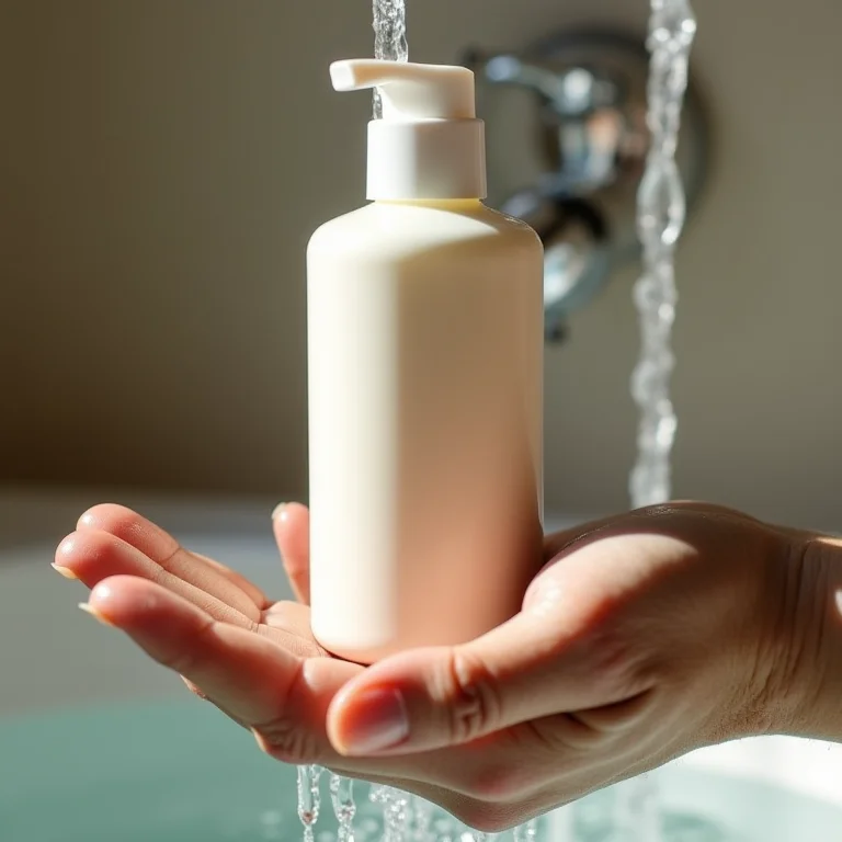 Shampoo sendo despejado em água quente, um erro para cabelos porosos