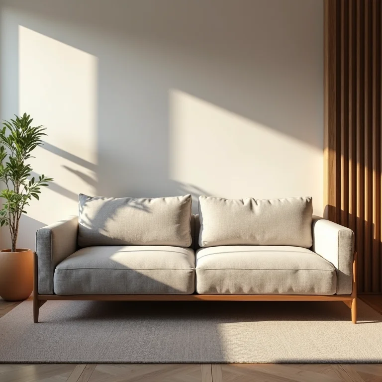 Sofá-cama confortável e estiloso em quarto de visitas