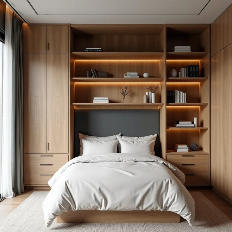 Soluções de armazenamento inteligentes em quarto de visitas