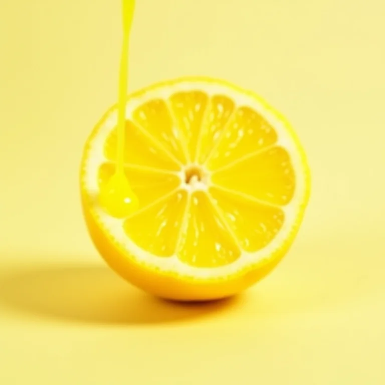 Suco de limão sendo espremido em um recipiente de vidro