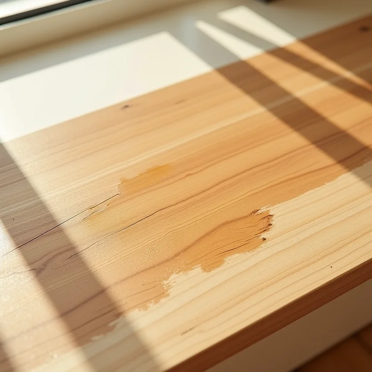 Superfície de madeira com verniz tingidor, revelando cor e proteção