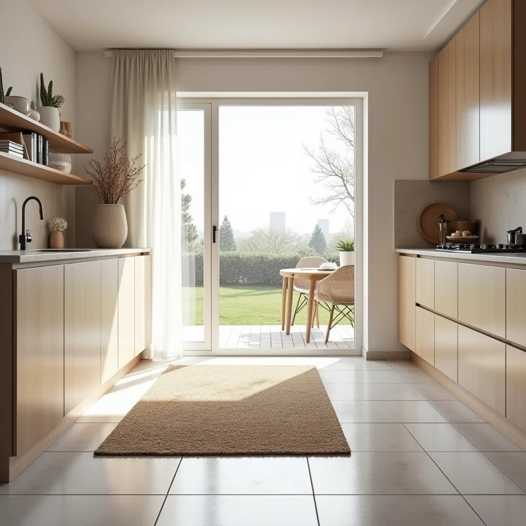 Tapete funcional em cozinha moderna