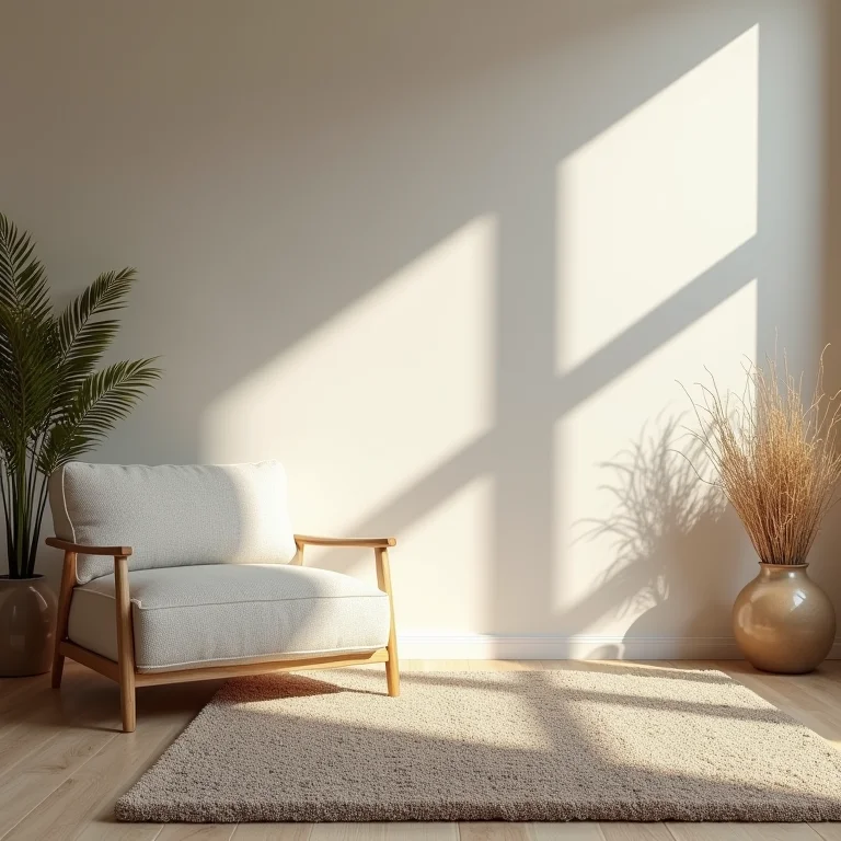 Tapete texturizado em sala de estar aconchegante