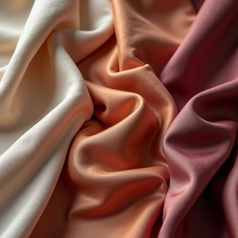 Tecidos nobres com texturas ricas em close-up