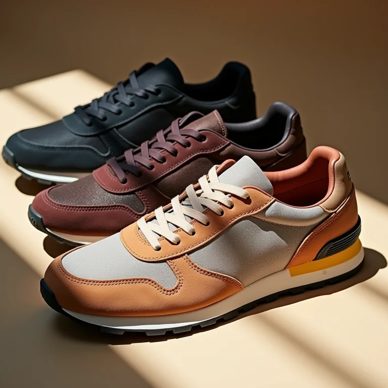 Tênis feitos com diferentes materiais