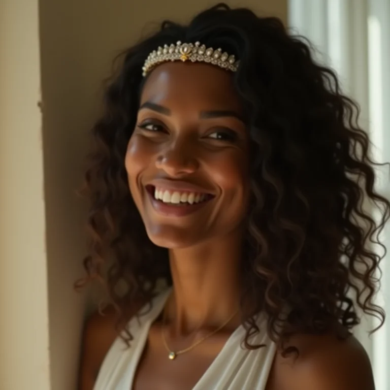 Tiara com penteado solto