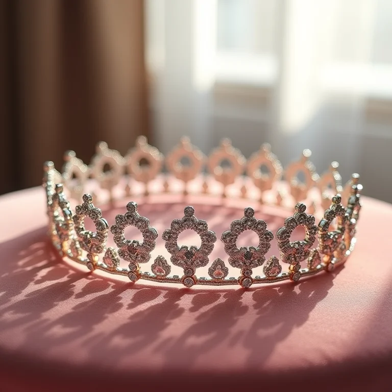 Várias tiaras elegantes em fundo aveludado