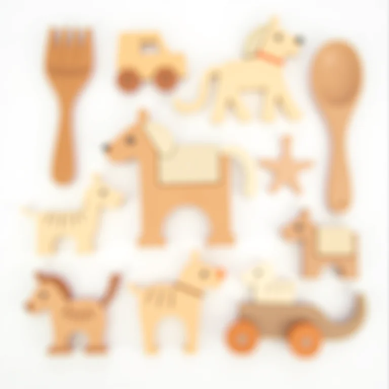 Variedade de brinquedos de madeira para comprar online